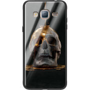 Защитный чехол BoxFace Glossy Panel Samsung Galaxy J3 2016 Gold Skull