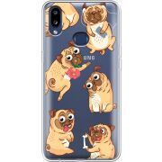 Прозрачный чехол Uprint Samsung A107 Galaxy A10s с 3D-глазками Pug
