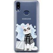 Прозрачный чехол Uprint Samsung A107 Galaxy A10s Cat Style