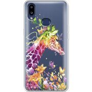 Прозрачный чехол Uprint Samsung A107 Galaxy A10s Colorful Giraffe