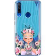 Прозрачный чехол Uprint Honor 9X Blue Hair