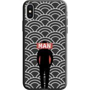 Черный чехол Uprint Apple iPhone X Man Pattern