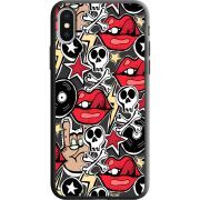 Черный чехол Uprint Apple iPhone X Rock Graffiti