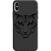Черный чехол Uprint Apple iPhone X Tiger