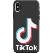Черный чехол Uprint Apple iPhone XS Tik Tok
