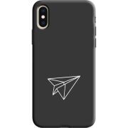 Черный чехол Uprint Apple iPhone XS Paper Plane