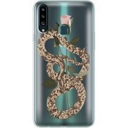 Прозрачный чехол Uprint Samsung A207 Galaxy A20s Glamor Snake