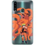 Прозрачный чехол Uprint Samsung A207 Galaxy A20s Naruto and Kurama