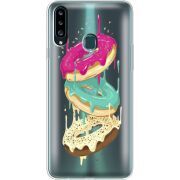 Прозрачный чехол Uprint Samsung A207 Galaxy A20s Donuts