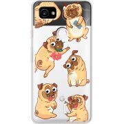Прозрачный чехол Uprint Google Pixel 2 XL с 3D-глазками Pug