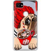 Прозрачный чехол Uprint Google Pixel 2 XL Winter Puggy
