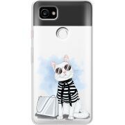 Прозрачный чехол Uprint Google Pixel 2 XL Cat Style