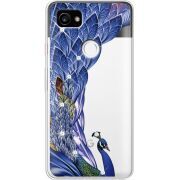 Чехол со стразами Google Pixel 2 XL Peafowl