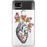 Чехол со стразами Google Pixel 2 XL Heart