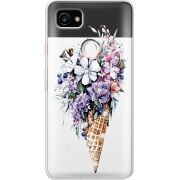 Чехол со стразами Google Pixel 2 XL Ice Cream Flowers