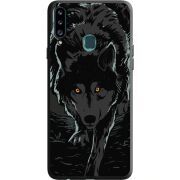Черный чехол Uprint Samsung A207 Galaxy A20s Wolf