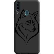 Черный чехол Uprint Samsung A207 Galaxy A20s Wolf
