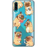 Прозрачный чехол Uprint Samsung A307 Galaxy A30s с 3D-глазками Pug