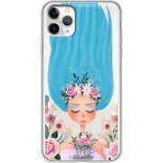 Прозрачный чехол Uprint Apple iPhone 11 Pro Max Blue Hair