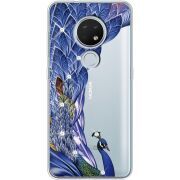 Чехол со стразами Nokia 7.2 Peafowl