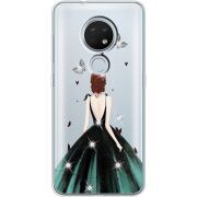 Чехол со стразами Nokia 7.2 Girl in the green dress