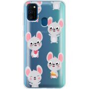 Прозрачный чехол Uprint Samsung M307 Galaxy M30s с 3D-глазками Mouse