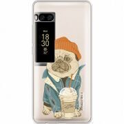 Прозрачный чехол Uprint Meizu Pro 7 Dog Coffeeman