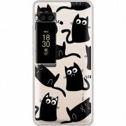 Прозрачный чехол Uprint Meizu Pro 7 с 3D-глазками Black Kitty