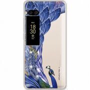 Чехол со стразами Meizu Pro 7 Peafowl