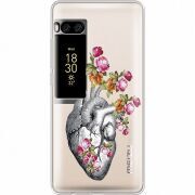 Чехол со стразами Meizu Pro 7 Heart