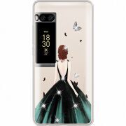 Чехол со стразами Meizu Pro 7 Girl in the green dress