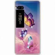 Чехол со стразами Meizu Pro 7 Butterflies