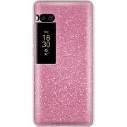 Чехол с блёстками Meizu Pro 7 Розовый