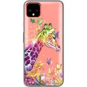 Прозрачный чехол Uprint Google Pixel 4 XL Colorful Giraffe
