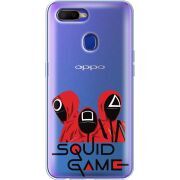 Прозрачный чехол Uprint OPPO A5s siquid game люди в красном