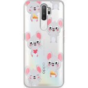 Прозрачный чехол Uprint OPPO A5 2020 с 3D-глазками Mouse