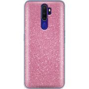 Чехол с блёстками OPPO A9 2020 Розовый