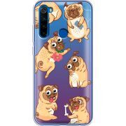 Прозрачный чехол Uprint Xiaomi Redmi Note 8T с 3D-глазками Pug
