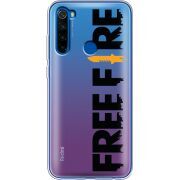 Прозрачный чехол Uprint Xiaomi Redmi Note 8T Free Fire Black Logo