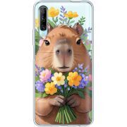 Прозрачный чехол Uprint Huawei P Smart Pro Капибара з квітами