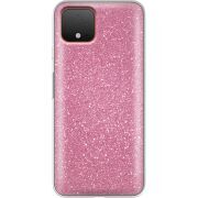 Чехол с блёстками Google Pixel 4 Розовый
