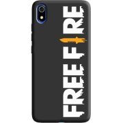 Черный чехол Uprint Xiaomi Redmi 7A Free Fire White Logo