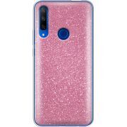 Чехол с блёстками Honor 9X Розовый