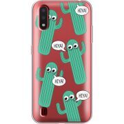 Прозрачный чехол BoxFace Samsung A015 Galaxy A01 с 3D-глазками HIYA