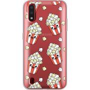Прозрачный чехол BoxFace Samsung A015 Galaxy A01 с 3D-глазками Popcorn