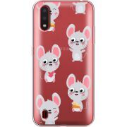 Прозрачный чехол BoxFace Samsung A015 Galaxy A01 с 3D-глазками Mouse
