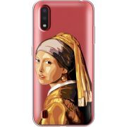 Прозрачный чехол BoxFace Samsung A015 Galaxy A01 Девушка с жемчужной серёжкой