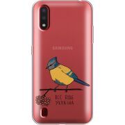 Прозрачный чехол BoxFace Samsung A015 Galaxy A01 Синиця і калина