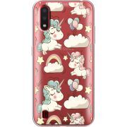 Прозрачный чехол BoxFace Samsung A015 Galaxy A01 Unicorns
