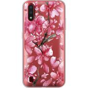 Прозрачный чехол BoxFace Samsung A015 Galaxy A01 Pink Magnolia